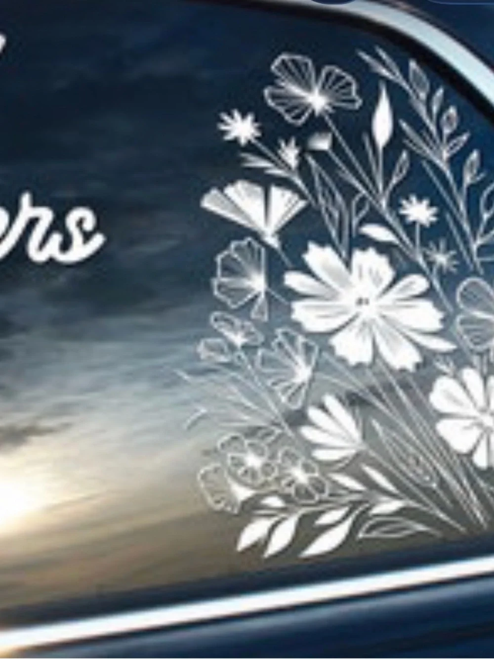 White Wildflower Decal Sticker